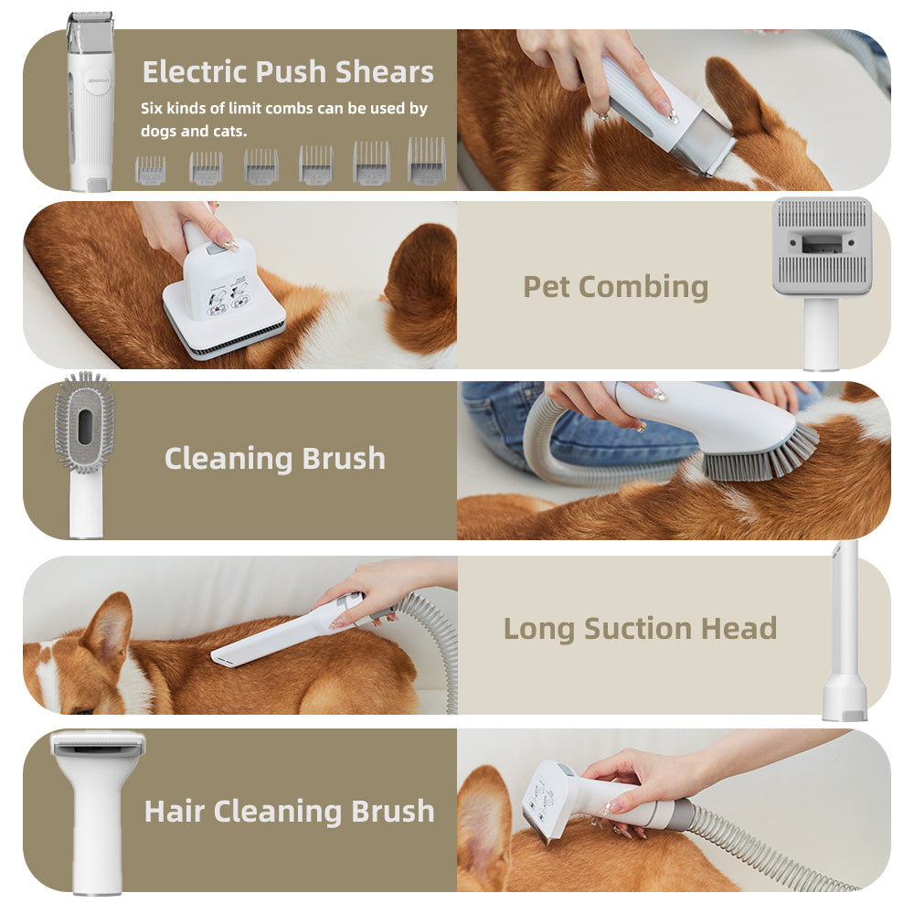 Cocss Dog&Cat Grooming Kit Quiet Pet Vacuum Groomer
